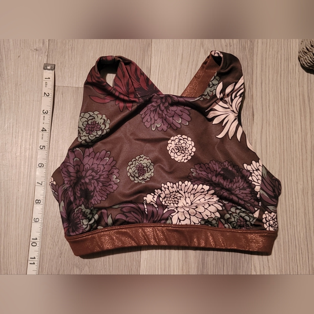 JoyLab Metallic Chrysanthemum Floral Athletic Set, Size Small (better fit XS) - Picture 7 of 16